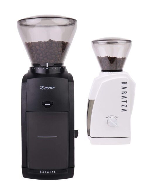Baratza Encore Grinder in Black and White available for retail purchase from Purefi Coffee Roasters